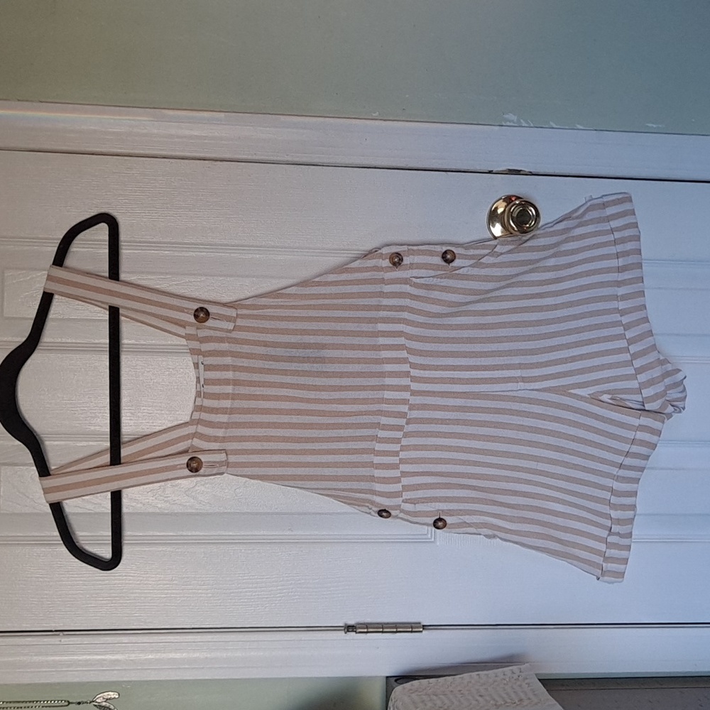 Hollister Striped Short Overalls